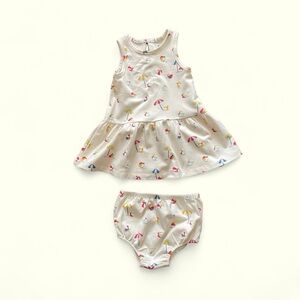 #201, Focus 2 piece matching set, sleeveless dress and panty, size 18 mo